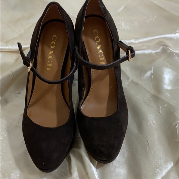 Coach brown high heel platform shoes - Picture 1 of 5